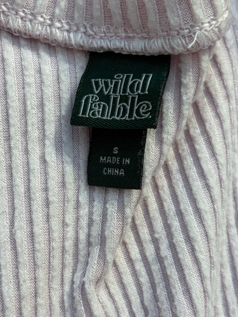 wild fable Light pink Ribbed V-Neck Twist Front Crop Sweater - Picture 2 of 2